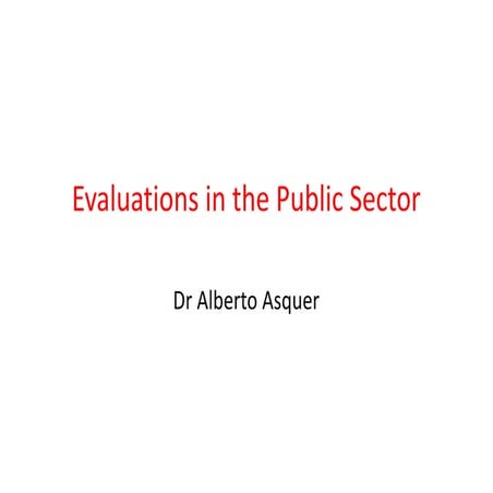Policy and programme evaluation