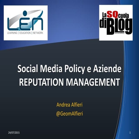 Policy Aziendali per Reputation Management  part 3