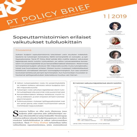 Sopeuttamistoimien erilaiset vaikutukset tuloluokittain