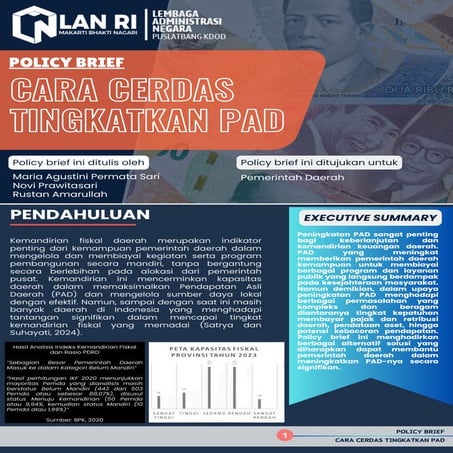 Policy Brief: Cara Cerdas Tingkatkan PAD