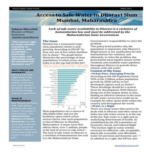 Policy brief slums ruby patel