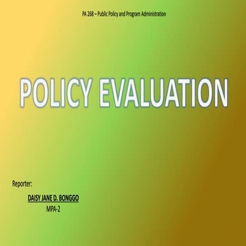 Policy evaluation