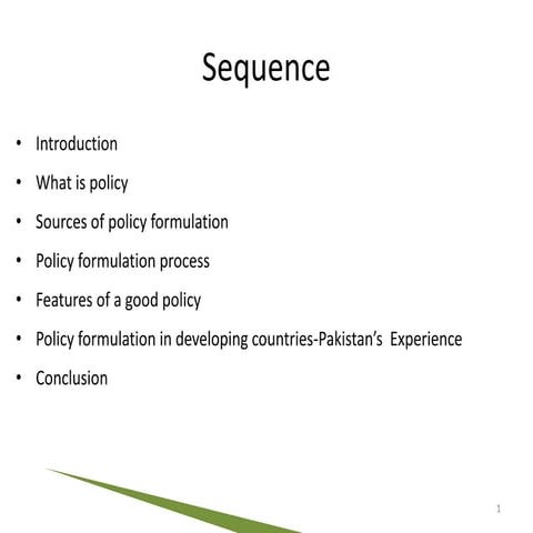 Policy formulation
