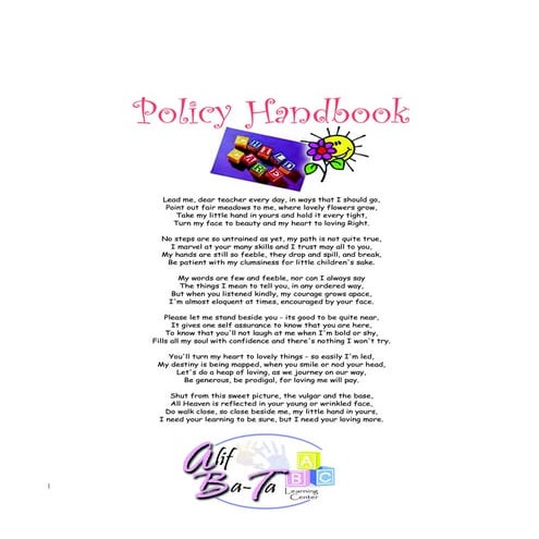 Policy handbook   preschool