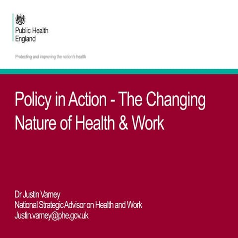 Policy in action on Health and Work