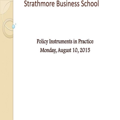 Policy instruments in practice.