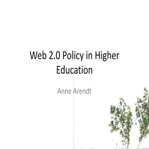 web 2.0 (Social Media) Policy in Higher Education