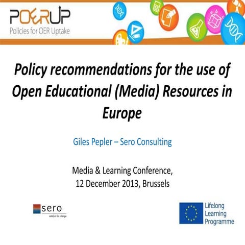 Policy recommendations for the use of oer media resources in europe