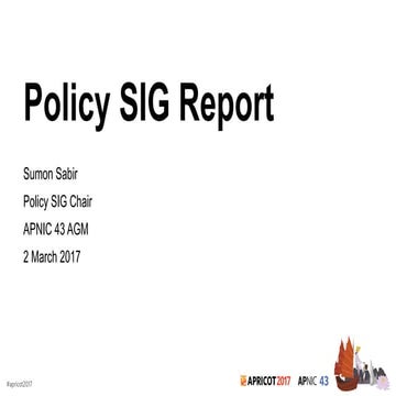 Policy SIG Report