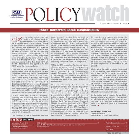 CII Policy Watch August Issue