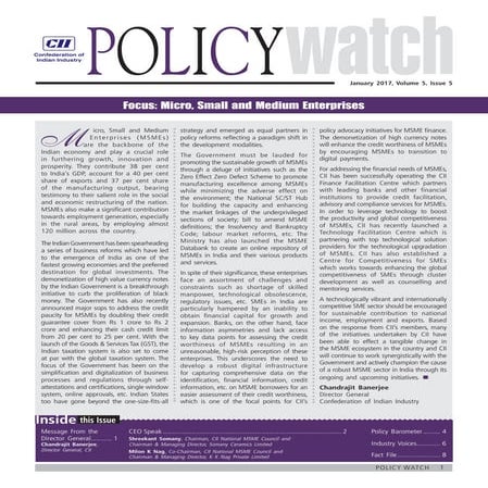 CII Policy Watch: MSME