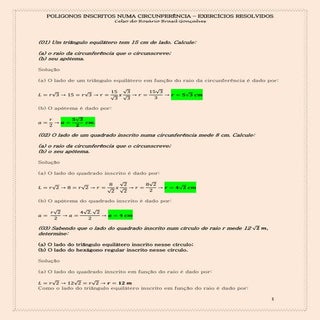 Poliígonos inscritos   exercícios r...
