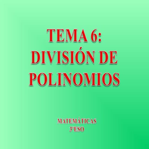 Teoria de Polinomios (3º eso)
