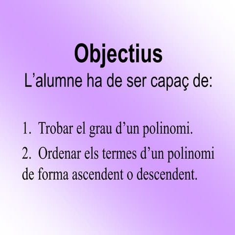 Polinomis grau i ordenació català