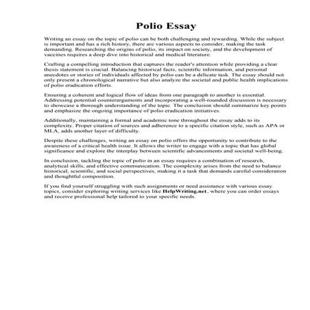 Polio Essay