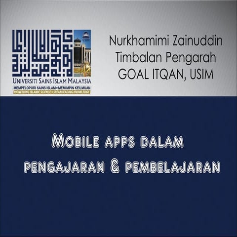 Mobile apps dalam pengajaran & pembelajaran
