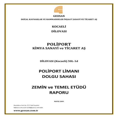 Poliport zemin etüdü raporu (en son)