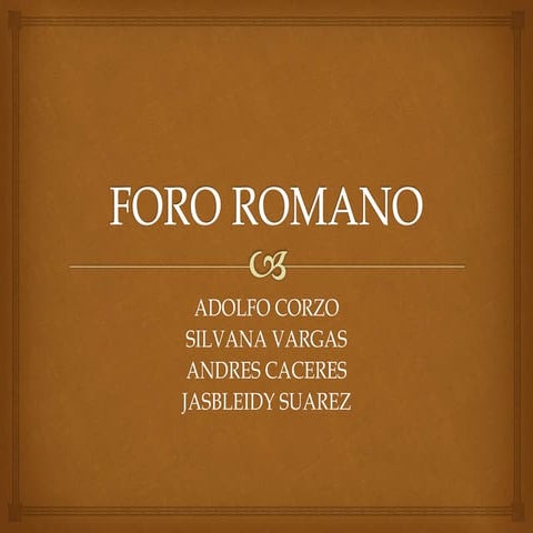 MAQUETA ABSTRACTA: FORO ROMANO