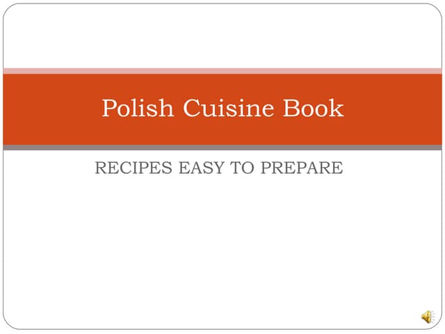 Polish Cuisine Book