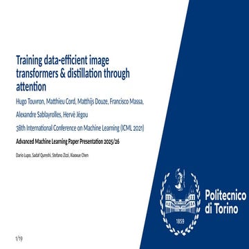 Training data-efficient image transformers & distillation through attention