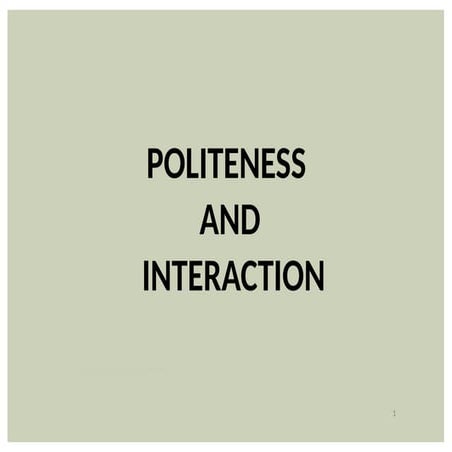 politeness and Interactive in pragmatics