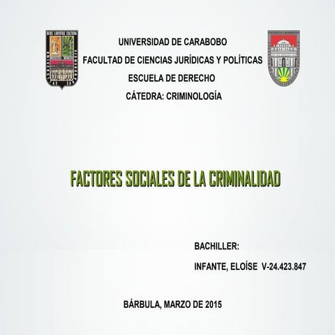 Factores Sociales De La Criminalidad Pdf