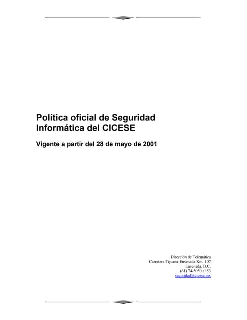 Ejemplo Politica de seguridad