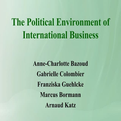 Political Environment