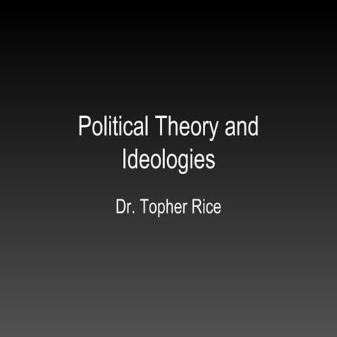 Political Theory and Ideology