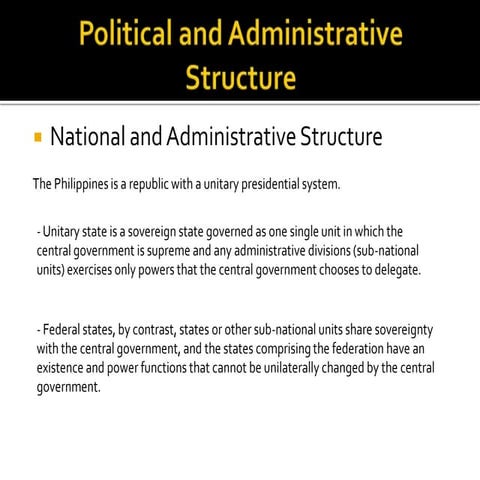 Political and administrative structure