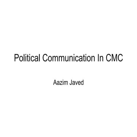 Political Communication In Cmc