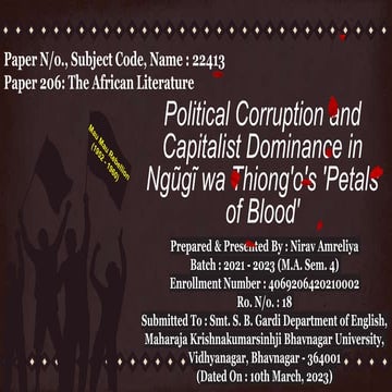 Political Corruption and Capitalist Dominance in Ngũgĩ wa Thiong'o's 'Petals ...