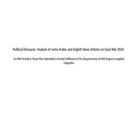 Political Discourse Analysis of some Arabic and English - Hanan ...