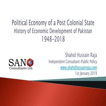 Political Economy of a Post-Colonial State; Economic Development of Pakistan