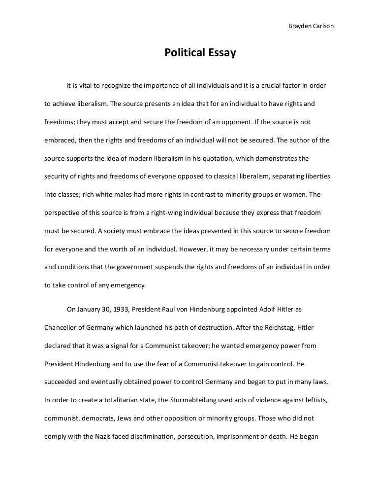 Political Essay Politicalessayphpappthumbnailjpgcb Example Of Essay With Thesis Statement also Sample Of Proposal Essay Essay Thesis Statement