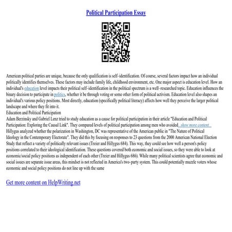 Political Participation Essay