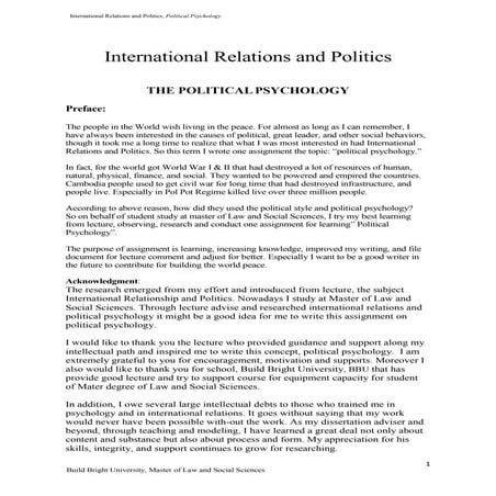 Political psychology tol