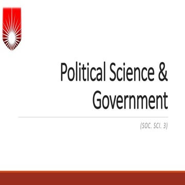 Political Science and Philippine Government