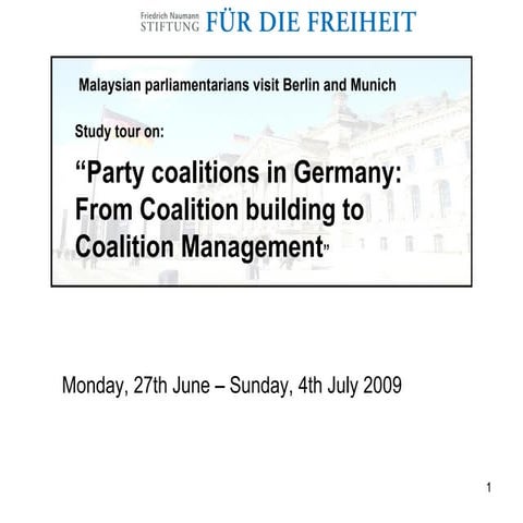 Political System And Party Coalitions In Germany