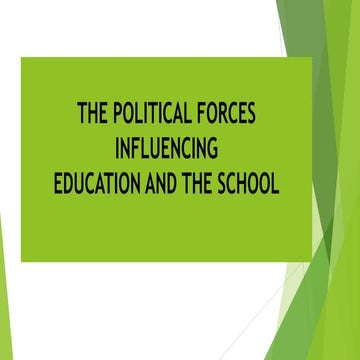THE POLITICAL FORCES INFLUENCING  EDUCATION 