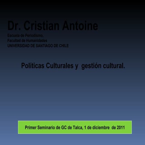 Politicas cuturales y gestion cultural 