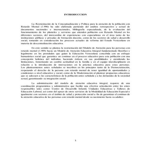 Politicas de retardo mental