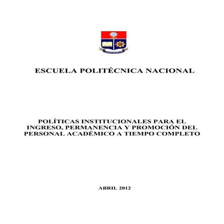 Politicas institucionales para el ingreso personal      academito tc final pa...