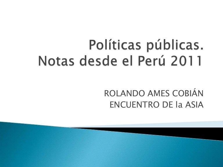 Politicas Publicas Rolando Ames