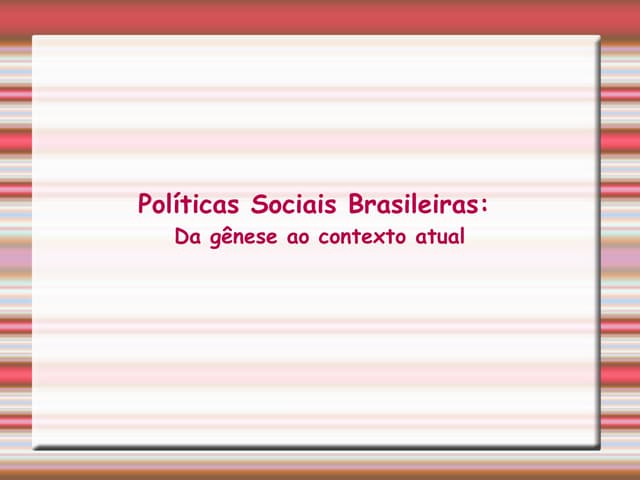 Politicas Sociais No Atual Contexto