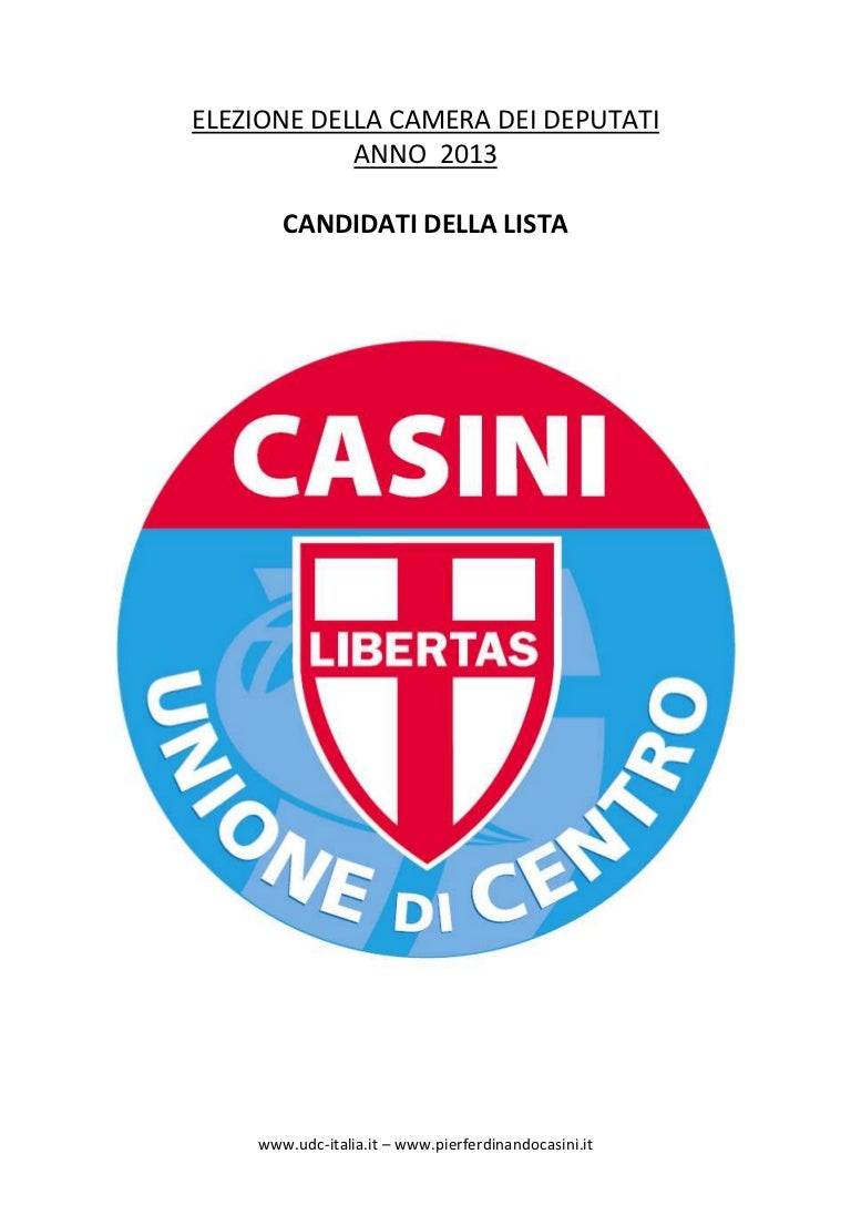 Politiche 2013 Candidati Udc alla Camera dei Deputati