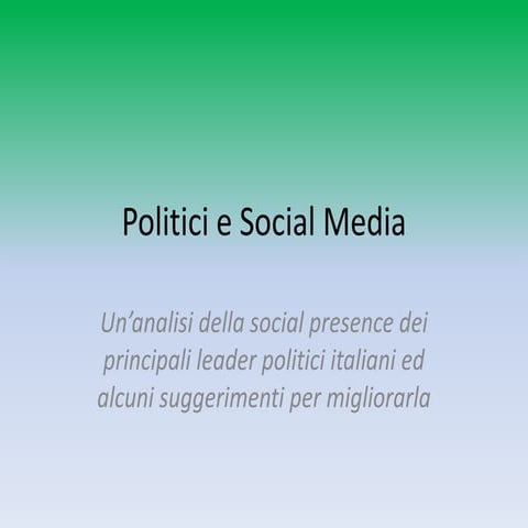 Politici e social media
