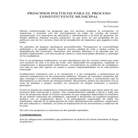 Programa  borrador Politico Circulo PODEMOS Ciudad Rodrigo y Comarca