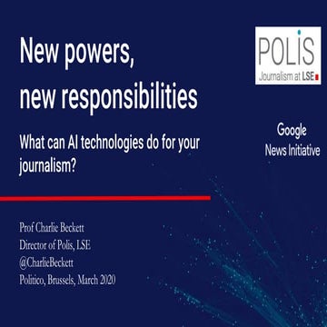 AI and Journalism Talk to Politico newsroom
