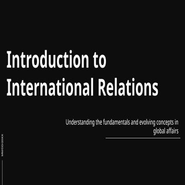 Introduciton to international relation | PPTX